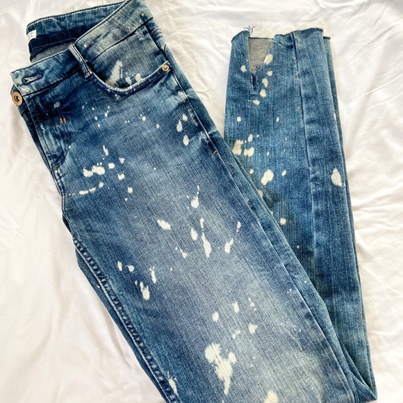 Paint splashed denim look. Zara’s trafuluc denim wear .